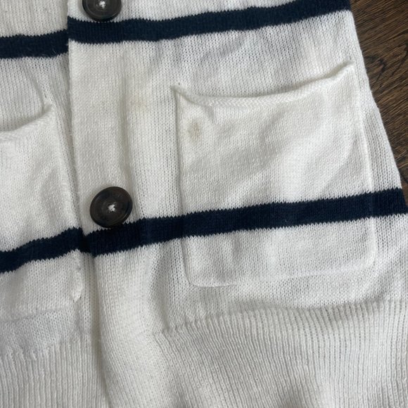 Hollister button-up cardigan, breton stripe blue and white Y2K, size XS - Picture 5 of 7